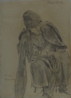 Репин И.Е. (1844-1930) Андрий Кот. 1880. Набросок к картине «Вечорницi» 1881 г., находящейся в ГТГ. 