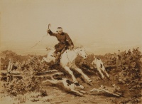 Соколов П.П. Охота на зайца. 1869. 